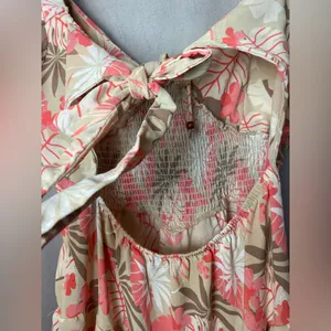 Madden NYC Juniors Cottagecore Floral boho feminine smocked minidress L thumbnail 5