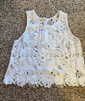 Caution to the Wind White Tank Top thumbnail 1