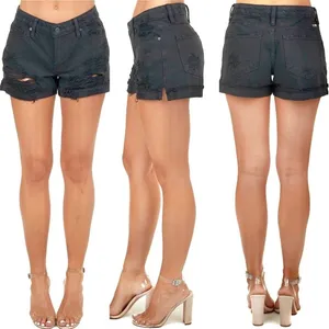 KanCan Woman’s High Rise Stretchy Black Distressed Jean Shorts - Size W9 thumbnail 2