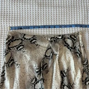 Snake Print Satin Wrap Midi Skirt Gray Silver Womens Small Indie Y2K thumbnail 4