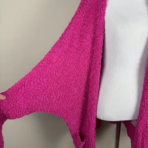 Umgee Oversized Cardigan Sweater Womens Large Pink Open Cozy Loungewear Bat Wing thumbnail 6