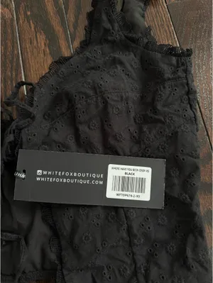 White Fox Boutique NWT Black Lace Top thumbnail 3