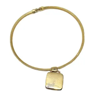 Vintage Gold tone Coin Medallion Necklace thumbnail 3