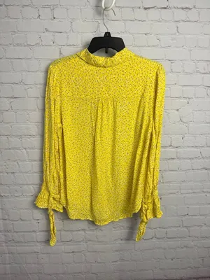 Maeve Anthropologie Blithe Button-Down Top size 12 Bow Detail Sleeve peasant thumbnail 8