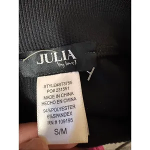 Julia by Loves Mini Skirt Womens Small/Medium Black Silver Rhinestone Bodycon Kn thumbnail 3