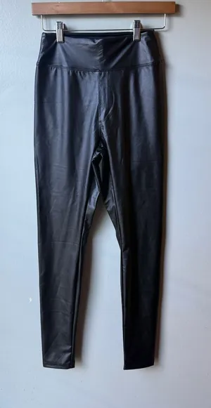 Offline by Aerie Black Faux Leather High Rise Leggings Size Medium thumbnail 1
