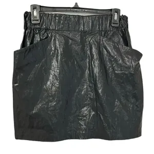 Zara Black Faux Leather Mini Skirt(Size Medium) thumbnail 4