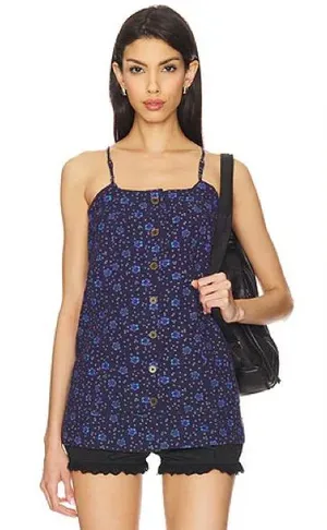 FREE PEOPLE Maddie Printed Tunic in Blue. Size Small. NWOT thumbnail 1