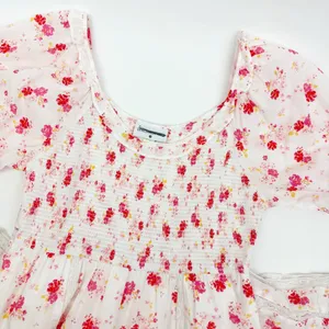 LoveShackFancy X Target Cosette Floral Midi Dress Smocked Cottagecore Lace Pink thumbnail 6