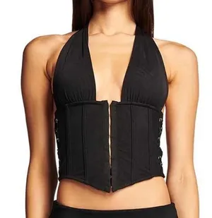 I.AM.GIA Celestina Black Corset Top NWT Size S thumbnail 1