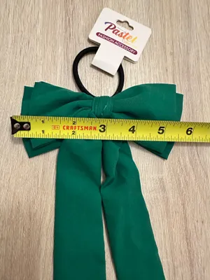 green Pastel Collection brand ribbon bow ponytail holder new thumbnail 3