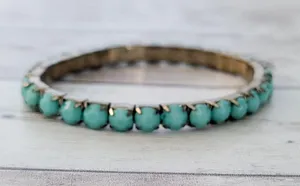 Vintage Stretch Bracelet Turquoise Tone thumbnail 4