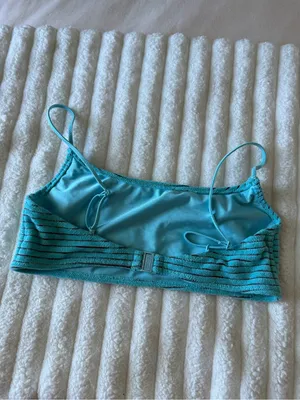 triangl swimwear Blue Striped Bikini Top thumbnail 3
