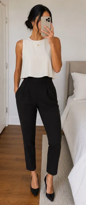 Massimo Dutti NWT Black & Ivory Sleeveless Jumpsuit | Size 4 thumbnail 1