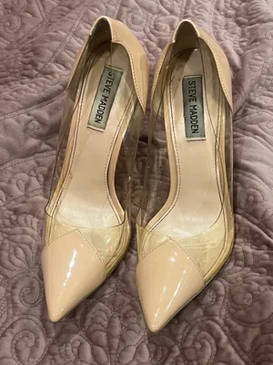 Steve Madden Blush Patent Pointed Toe Clear Panel Stilettos thumbnail 2