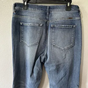 KanCan Boot Cut‎ Flare Stretch Jeans Size 11/29 Light Medium Wash Raw Hem thumbnail 5