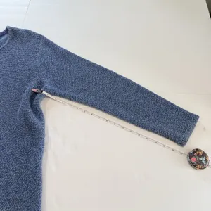 Vintage LL Bean Blue Marled Chunky Knit Cotton Crew Neck Pullover Sweater XL thumbnail 8