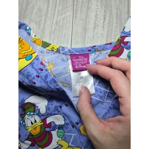 Disney Halloween Scrub Top in Lavender 2X Mickey Mouse thumbnail 4