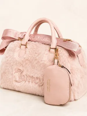 Juicy Couture Semi Charmed Faux Fur Mini Satchel Crossbody Blush NWT thumbnail 2