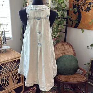 NWOT Free People Katie Icing Sugar Button Up Preppy Boho Denim Mini Swing Dress thumbnail 2