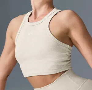 Alo Yoga Aspire Tank Oatmeal Heather/White XS thumbnail 1