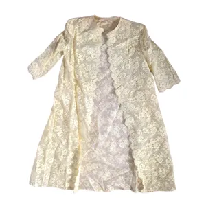 ILGWU pale yellow three piece dress 60 70 small medium lace hair pics thumbnail 2