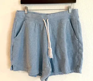 Talbots Womens Shorts Light Blue Lounge Sweat 100% Cotton Size Large thumbnail 1
