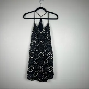 Madewell Starview Batik Grid Silk Dress Sz 2‎ thumbnail 3