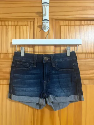 SO Favorite Low-Rise Shortie Jean Dark Wash Denim Shorts Size 0 thumbnail 2