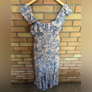 Lulu’s Adelaide Blush Floral Print Off-the-Shoulder Maxi Dress Size XS thumbnail 3