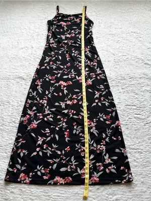 VTG 90s Byer Too Floral Maxi Dress M Black Pink Dark Fairy Whimsigoth Grunge thumbnail 14