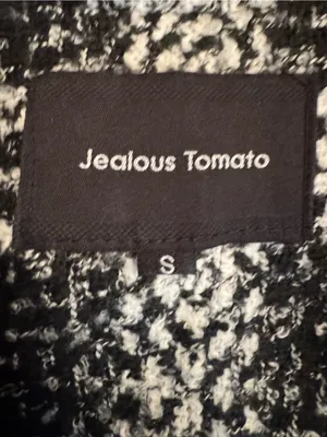 Jealous Tomato Black & White Plaid Open Front Overcoat / Coatigan - Size Small thumbnail 6