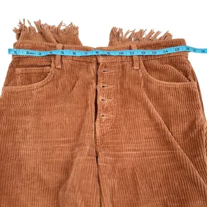 Reformation High Rise Corduroy Crop Flare Pants Frayed‎ Hem High Rise Brown 28 thumbnail 4
