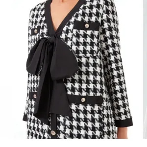 Pomander Place Black White Tweed Bow Mini Dress 2X | NWT Chic Classic thumbnail 14