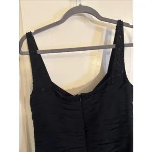 Vintage Jones New York 100% Silk Black Beaded Slip Dress Size 14 Whimsigoth thumbnail 4
