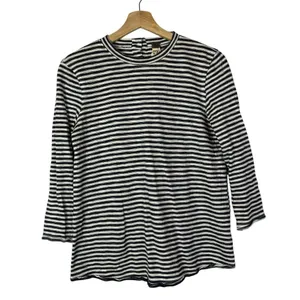 Free People We the Free‎ Mod Black & White Stripe 3/4 Long Sleeve Top XS thumbnail 3