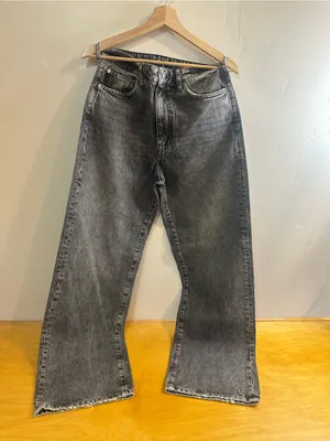 Superdry Mid Rise Wide Leg Jeans Black Wash 28/30 New thumbnail 3