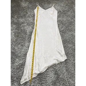 Lovestitch Midi Slip Dress M Beige Polka Dot Asymmetric Hem Boho Summer Wedding thumbnail 14