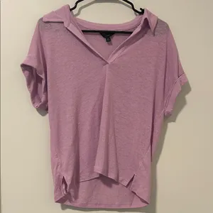Banana Republic Linen Blend Collared Lightweight Boho Shirt Size Medium Purple thumbnail 1
