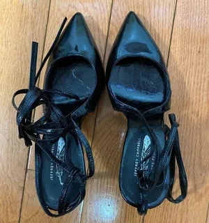 Free People X Jeffrey Campbell Patent Sitletto Lace Up Pump Heel thumbnail 1