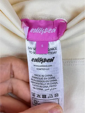 Edikted Foldover Micro Shorts Yellow Cream Cotton Stretch Y2K Size Small NWT thumbnail 4