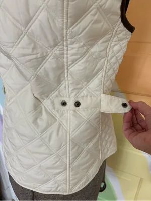 Polo Ralph Lauren White Quilted Sleeveless Stand Collar Preppy Vest Sz S 🧡🍄 thumbnail 9