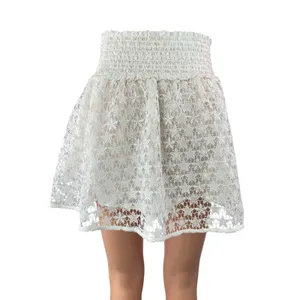 Hill House White Star Lace Smocked Elastic Waist Mini Flare A-Line Skirt Size S thumbnail 2