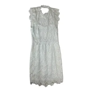 Free People size medium white lace mini dress new bridal anthro open back thumbnail 2