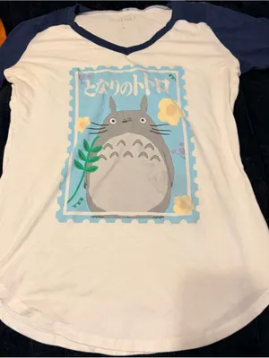 White & Navy My Neighbor Totoro Graphic Raglan Tee thumbnail 1