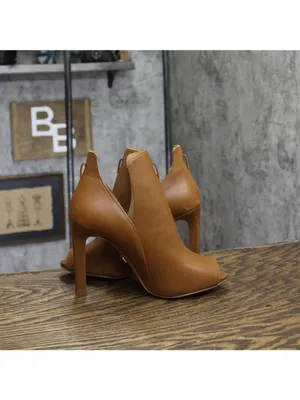Michael Michael Kors Womens Lawson Open Toe Heels Booties Luggage Brown 6M thumbnail 7