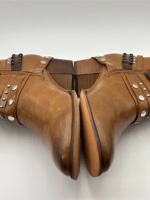 Patrizia Strappy Faux Leather Dressy Boots Studded‎ Ankle Booties Braided Strap thumbnail 7