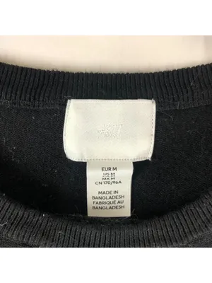 H&M Black Long Sleeve Crewneck Sweater Womens M Casual Knit thumbnail 3