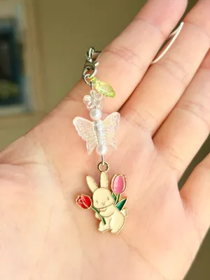 Handmade y2k cute fairy rabbit phone charm/bag accessory/car display/strap🌟🎀🐇🌷 thumbnail 5