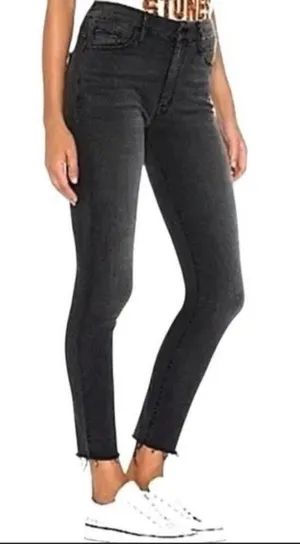 Mother denim HW Looker Ankle Fray in Night Owl dark wash ladies size 26 grunge thumbnail 1